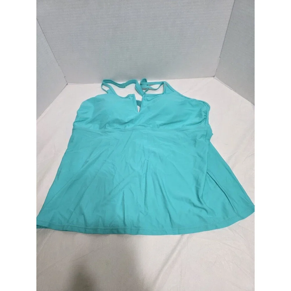 NWT Daci 2 Piece Swimsuit Turquoise and Black Woman's Size 20W